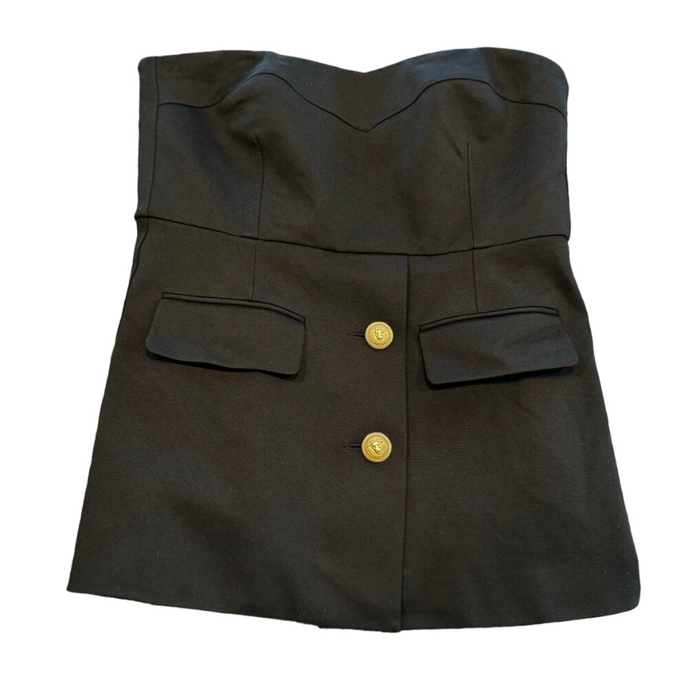 Tuckernuck NEW Black Noir Marnie Strapless Preppy Top Size Small - Picture 7 of 8